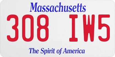 MA license plate 308IW5