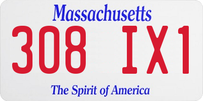 MA license plate 308IX1