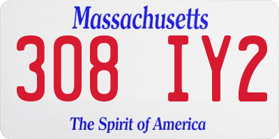 MA license plate 308IY2