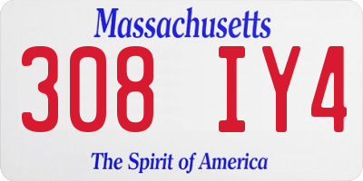 MA license plate 308IY4