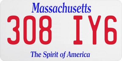MA license plate 308IY6