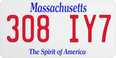 MA license plate 308IY7