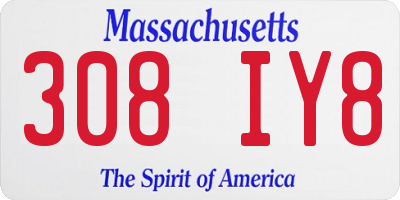 MA license plate 308IY8