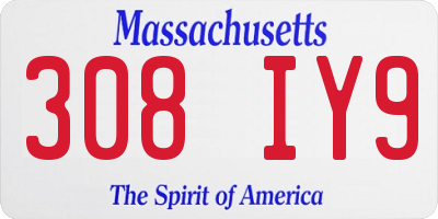 MA license plate 308IY9