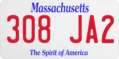 MA license plate 308JA2