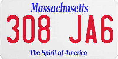 MA license plate 308JA6