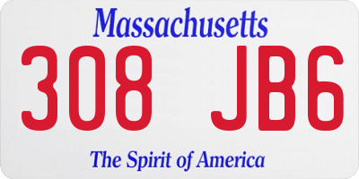 MA license plate 308JB6