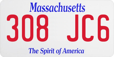 MA license plate 308JC6