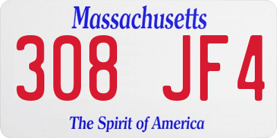 MA license plate 308JF4