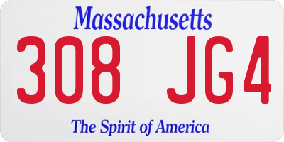 MA license plate 308JG4