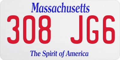 MA license plate 308JG6
