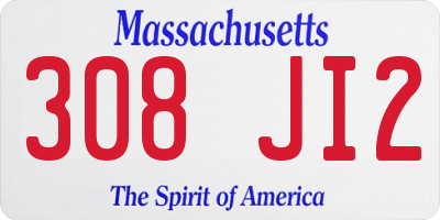 MA license plate 308JI2