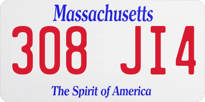 MA license plate 308JI4
