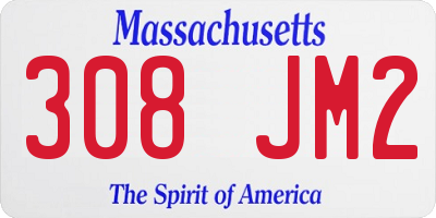 MA license plate 308JM2