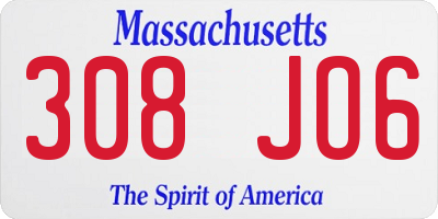 MA license plate 308JO6