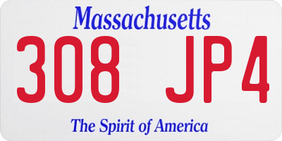 MA license plate 308JP4