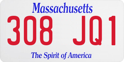 MA license plate 308JQ1