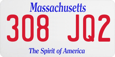 MA license plate 308JQ2
