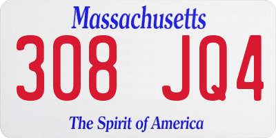 MA license plate 308JQ4