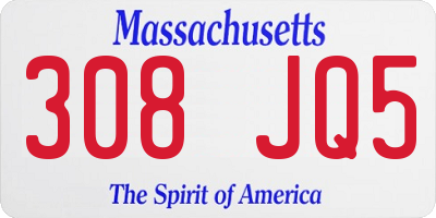 MA license plate 308JQ5