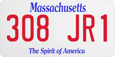MA license plate 308JR1