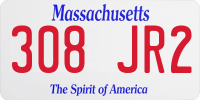 MA license plate 308JR2