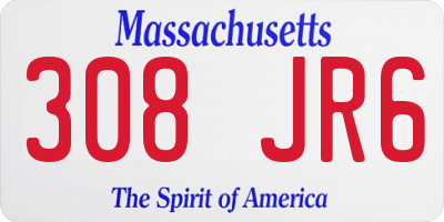 MA license plate 308JR6