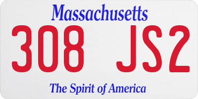 MA license plate 308JS2