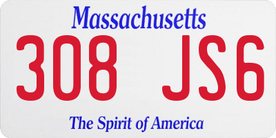 MA license plate 308JS6