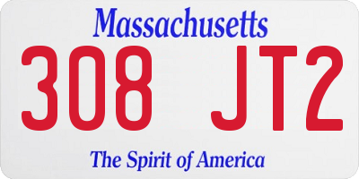 MA license plate 308JT2