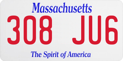 MA license plate 308JU6