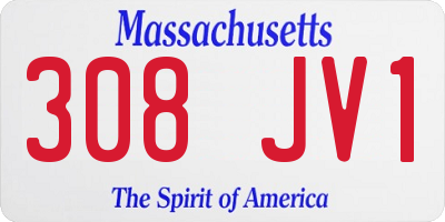 MA license plate 308JV1