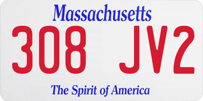 MA license plate 308JV2