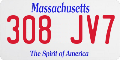 MA license plate 308JV7