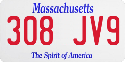 MA license plate 308JV9
