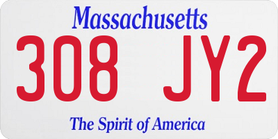 MA license plate 308JY2