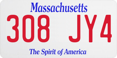 MA license plate 308JY4