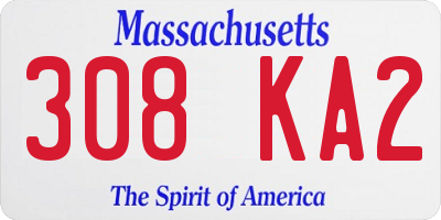 MA license plate 308KA2