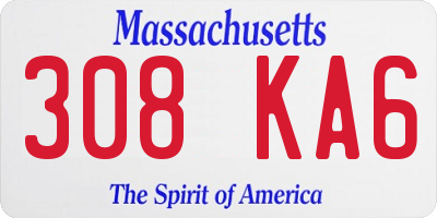 MA license plate 308KA6