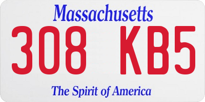 MA license plate 308KB5