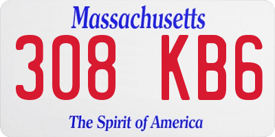 MA license plate 308KB6