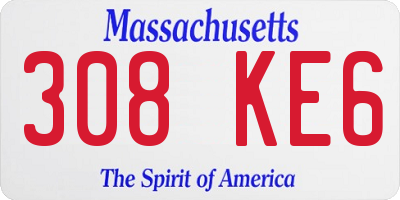 MA license plate 308KE6