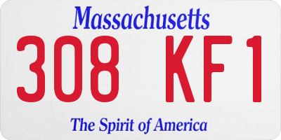 MA license plate 308KF1