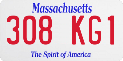 MA license plate 308KG1
