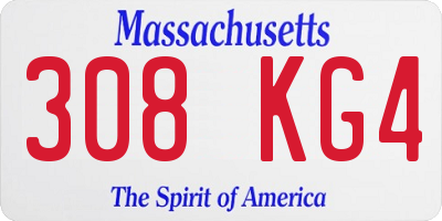 MA license plate 308KG4