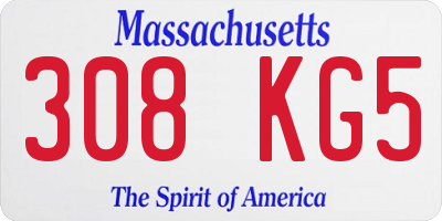 MA license plate 308KG5