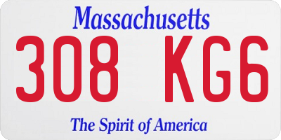 MA license plate 308KG6