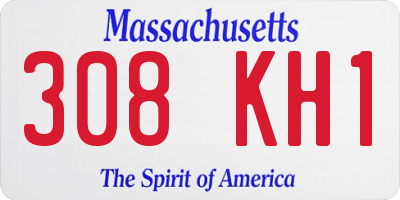 MA license plate 308KH1