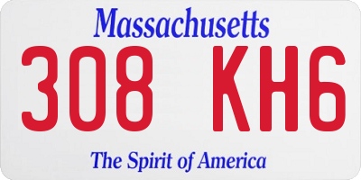 MA license plate 308KH6