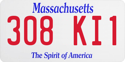 MA license plate 308KI1